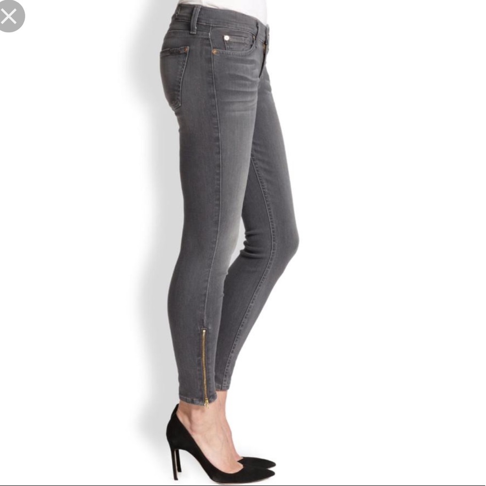 7 for all Mankind - grey skinny jeans - ankle zip